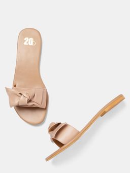 Twenty Dresses by Nykaa Fashion - Nude Rock That Bow Slider Flats