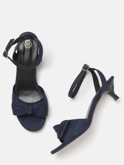 Twenty Dresses by Nykaa Fashion - Navy Blue Bowing To Cuteness Kitten Heels