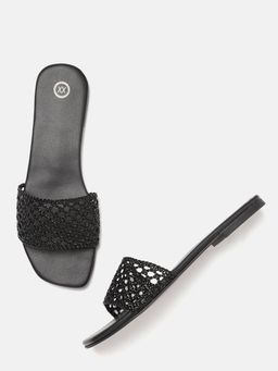 Twenty Dresses by Nykaa Fashion - Black We Will Be Together Slider Flats