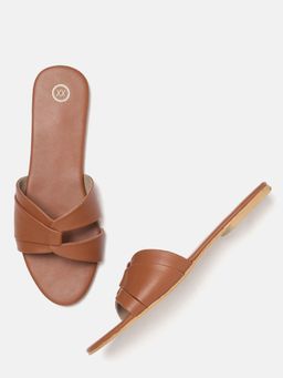 Twenty Dresses by Nykaa Fashion - Tan For That Casual Grace Slider Flats
