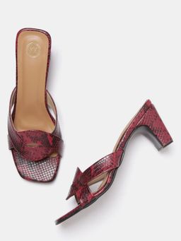 Twenty Dresses by Nykaa Fashion - Maroon Twisted On The Wild Side Heels