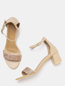 Twenty Dresses by Nykaa Fashion - Beige Shine Through The Night Block Heels