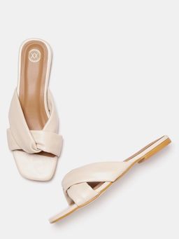 Twenty Dresses by Nykaa Fashion - Cream Pepping In Cuteness Slider Flats