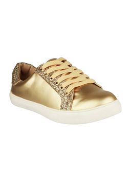 Twenty Dresses by Nykaa Fashion - Gold The Sparkly Life Sneakers