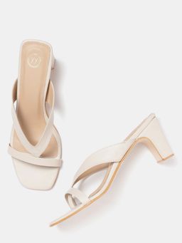 Twenty Dresses by Nykaa Fashion - Off White The Casual Classic Streak Chunky Heels