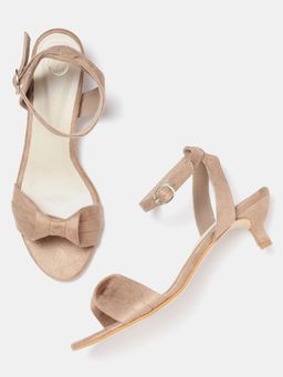 Twenty Dresses by Nykaa Fashion - Beige Here I Bow Kitten Heels