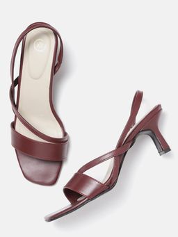 Twenty Dresses by Nykaa Fashion - Maroon The Feminine Wave Heels