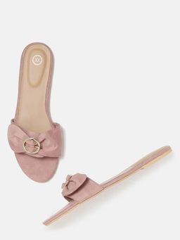 Twenty Dresses by Nykaa Fashion - Pink Pretty Take On The Bow Slider Flats