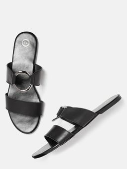 Twenty Dresses by Nykaa Fashion - Black Strolling In The Spin Slider Flats