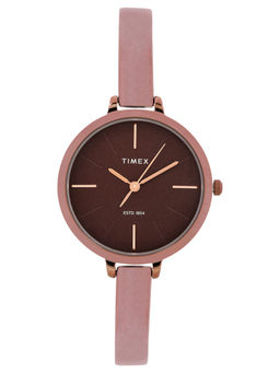 Timex - Brown Round Dial Analog Watch - TWEL12814