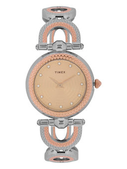 Timex - Gold Round Dial Analog Watch - TWEL14105