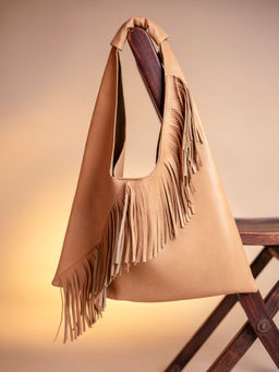 Twenty Dresses by Nykaa Fashion - Beige On The Fringe Line Bag