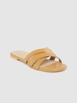 Twenty Dresses by Nykaa Fashion - Mustard Beautifully Criss Cross Flats