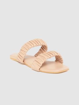 Twenty Dresses by Nykaa Fashion - Nude The Ruched Lines Flats