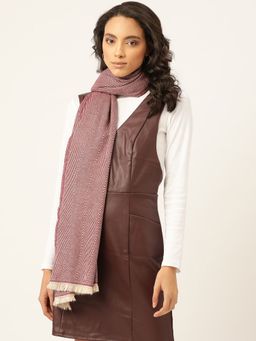 Twenty Dresses by Nykaa Fashion - Chevron Waves Red Scarf