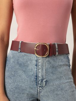 Twenty Dresses by Nykaa Fashion - Maroon It Goes Around Belt