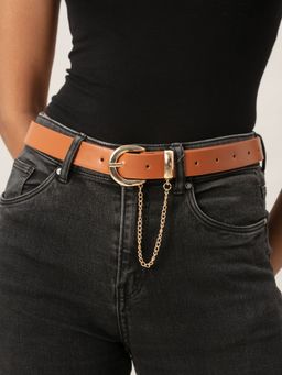 Twenty Dresses by Nykaa Fashion - Brown Chain On Me Belt
