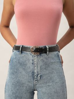 Twenty Dresses by Nykaa Fashion - Black Linked Up In Chains Belt