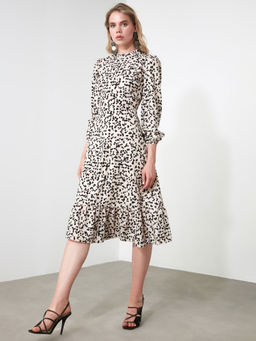 Trendyol - Off White Polka Dots Casual Dress