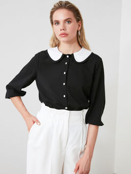 Trendyol - Black Solid Casual Shirt