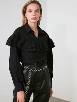 Trendyol - Black Solid Casual Top