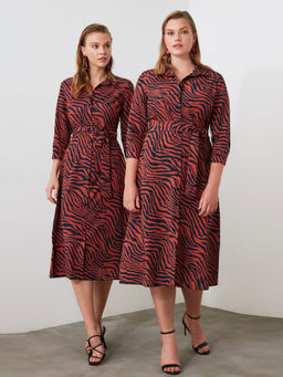 Trendyol - Red Printed Casual Dress