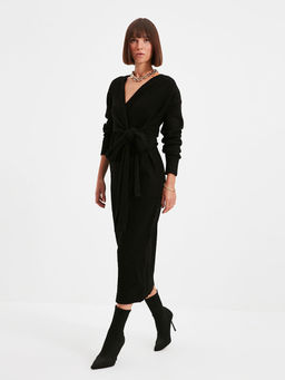 Trendyol - Black Full Sleeves Midi Dress