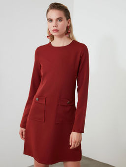 Trendyol - Brown Solid Casual Dress