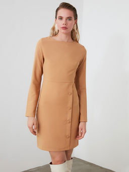 Trendyol - Beige Solid Casual Dress