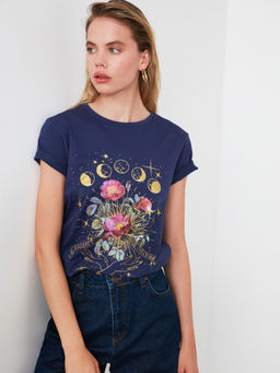 Trendyol - Multi-Color Printed Casual T-shirt