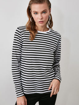 Trendyol - Multi-Color Stripes Casual T-shirt