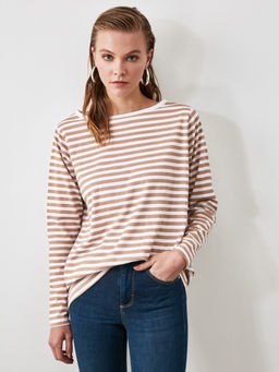 Trendyol - Multi-Color Stripes Casual T-shirt