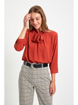 Trendyol - Women'S Brick Solid/Plain Pattern Tops