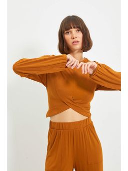 Trendyol - Women'S Cinamon Solid/Plain Pattern Tops