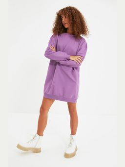 Trendyol - Lavender Round Neck Mini Dress
