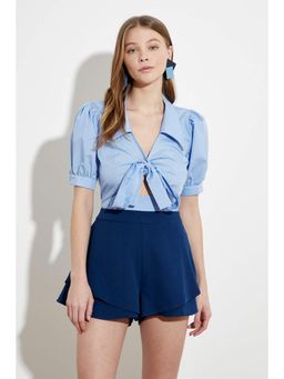 Trendyol - Women's Navy Solid/Plain pattern Skirt