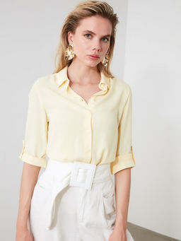 Trendyol - Yellow Solid Casual Shirt