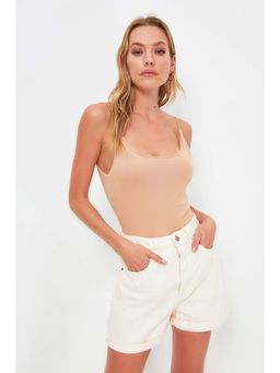 Trendyol - Women'S Mink Solid/Plain Pattern Tops