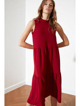 Trendyol - Maroon Sleeveless Midi Dress