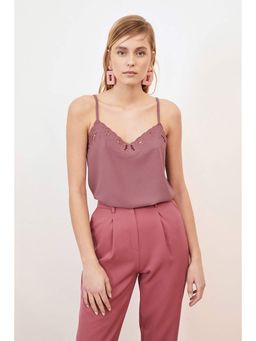 Trendyol - Women'S Rose Solid/Plain Pattern Tops