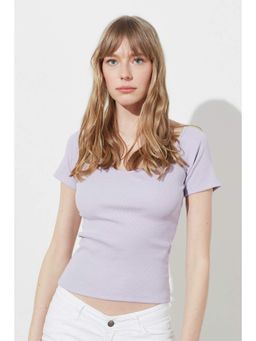 Trendyol - Women'S Lilac Solid/Plain Pattern Tops