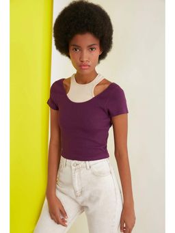 Trendyol - Women'S Purple Solid/Plain Pattern Tops
