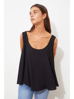 Trendyol - Women'S Black Solid/Plain Pattern Tops