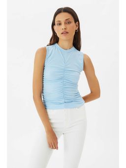 Trendyol - Women'S Blue Solid/Plain Pattern Tops