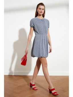 Trendyol - Women'S Navy Checks Pattern Dresses