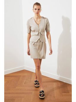 Trendyol - Women'S Stone Solid/Plain Pattern Dresses