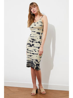 Trendyol - Beige Tie Dye Midi Dress