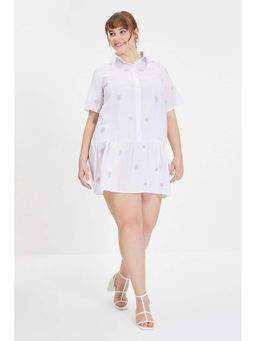 Trendyol - Women'S White Polka Dots Pattern Dresses