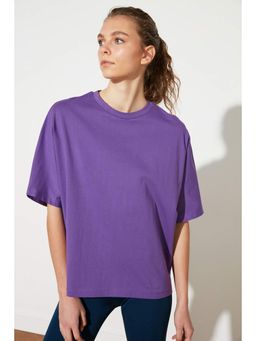 Trendyol - Women'S Purple Solid/Plain Pattern T-Shirts