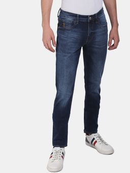 U.S. POLO ASSN. - Men Dark Blue Brandon Slim Tapered Fit Stone Wash Jeans